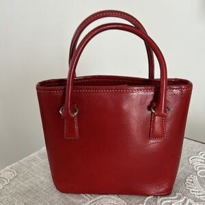 Fossil Red Leather Small Bag with Shoulder Strap